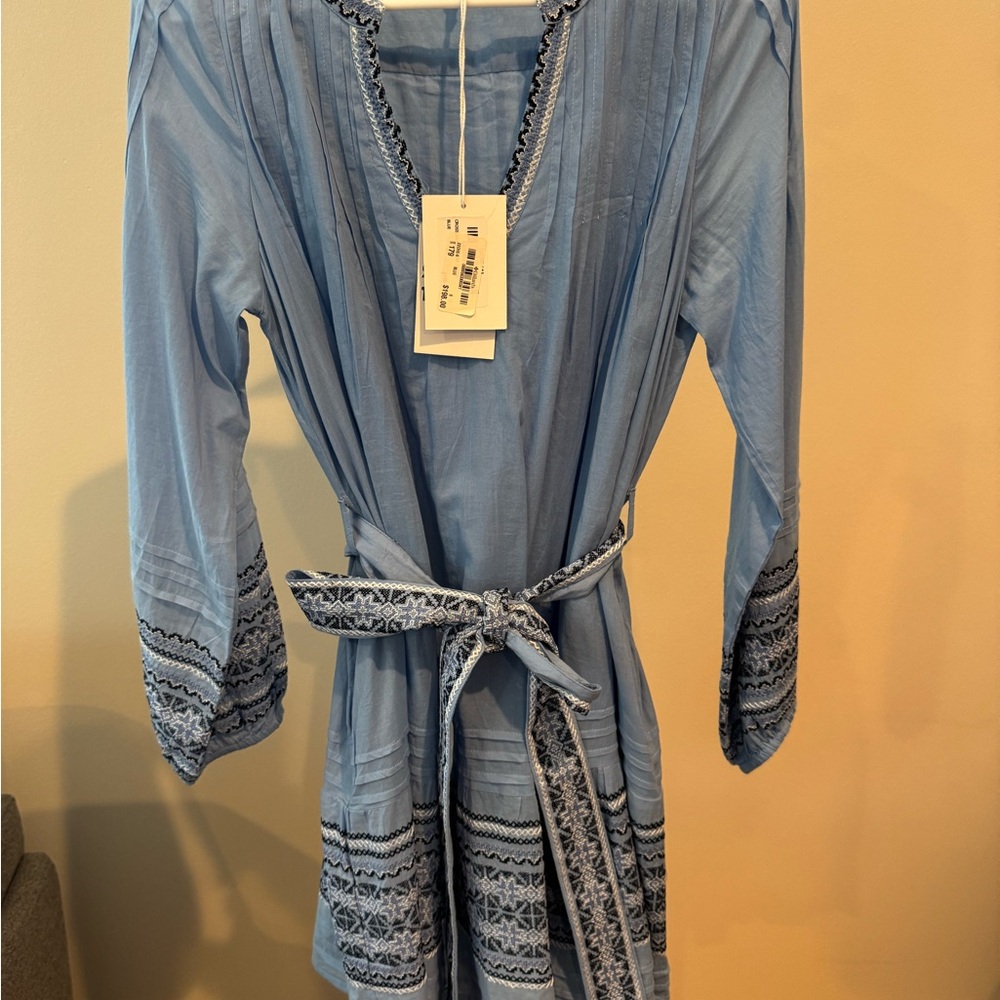Roller Rabbit Blue Embroidered Mini Dress